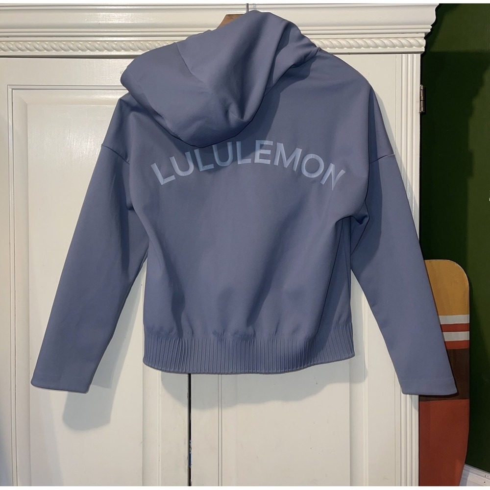 Lululemon Athletic Spell Out Hoodie Jacket Women 10 Gray Blue - Picture 3 of 14